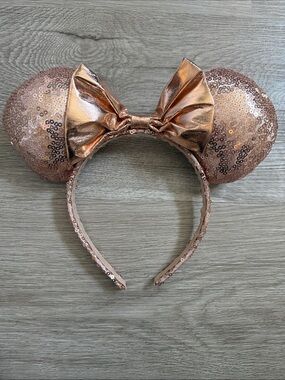 Rose Gold Sequin Minnie Mouse Ears Headband